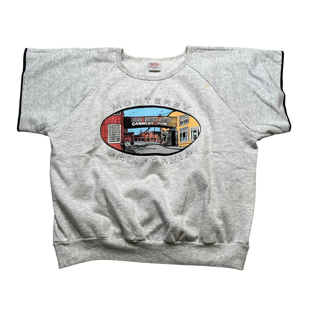 Vintage Monterey California Cannery Row Short Sleeve Sweatshirt XL USA